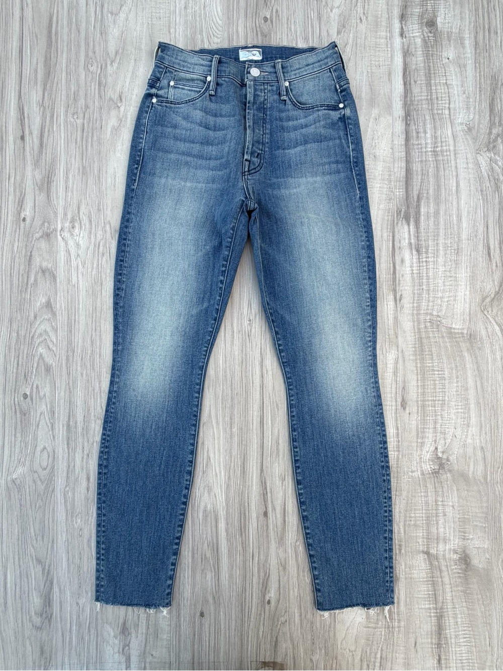 MOTHER Denim ankle fray skinny jeans
